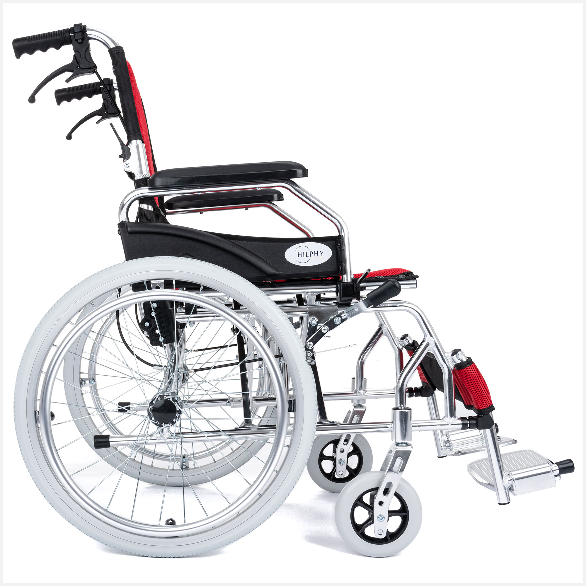 Foto 2 | Silla de Ruedas Hilphy Medical Hil63f7roj Rojo de Aluminio
