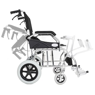 Foto 2 | Silla de Ruedas de Traslado Hilphy Medical Hil63f3ne Negra de Aluminio