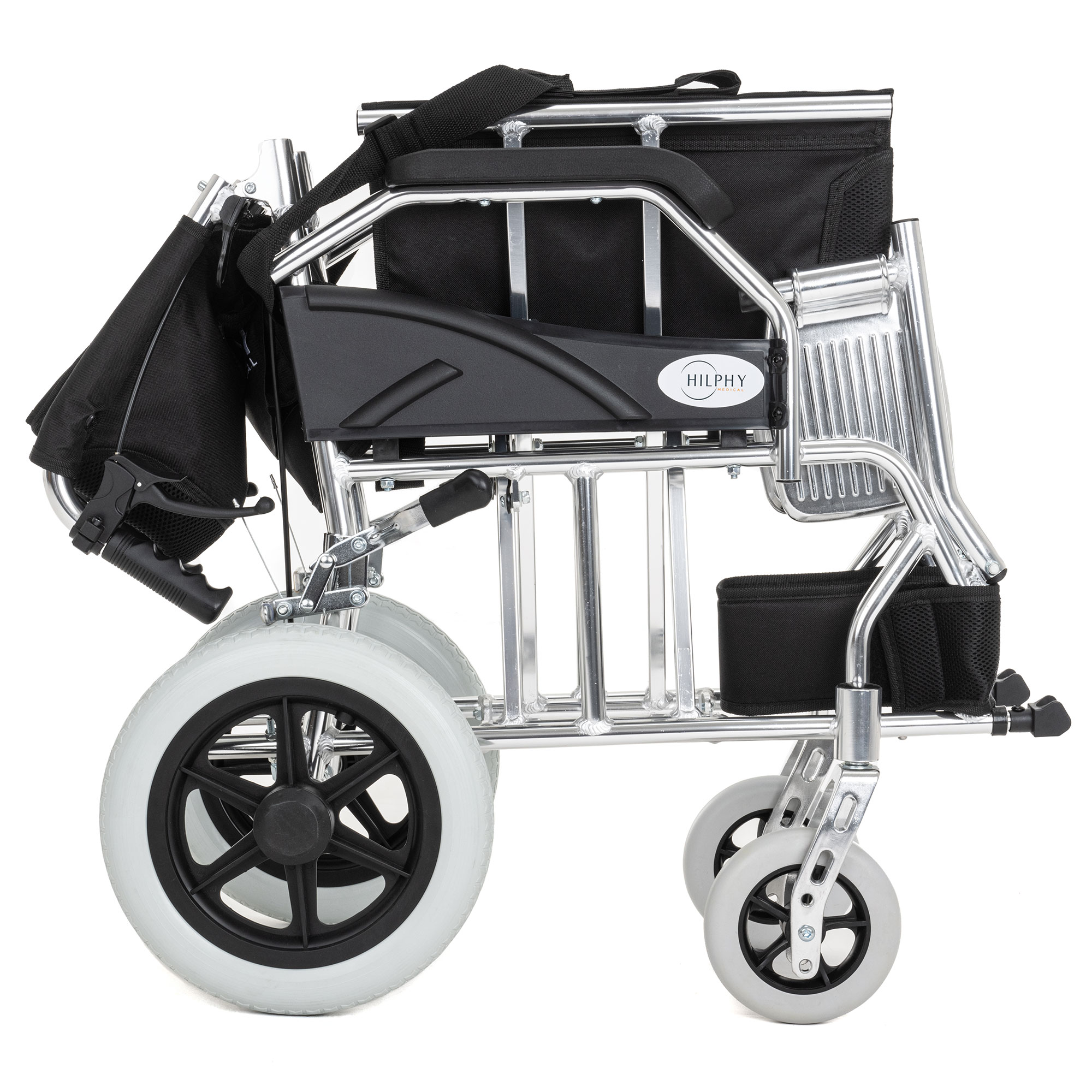 Foto 5 | Silla de Ruedas de Traslado Hilphy Medical Hil63f3ne Negra de Aluminio