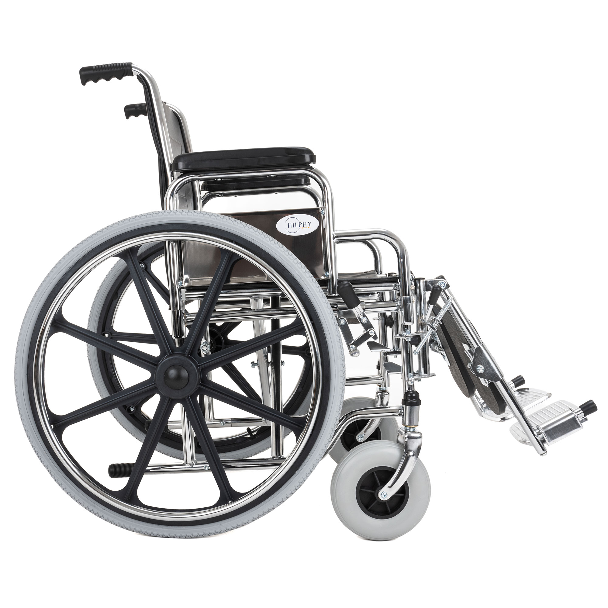 Foto 4 pulgar | Silla de Ruedas con Elevapiernas Hilphy Medical Hil090 Plata de Acero