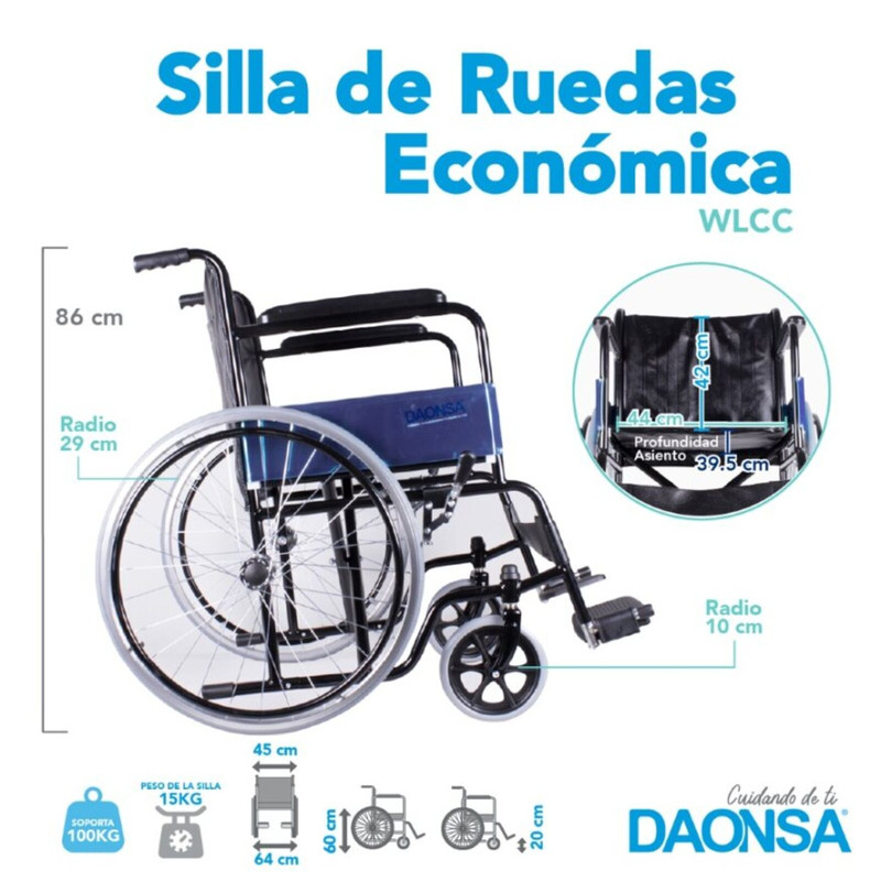 Foto 5 pulgar | Silla de Ruedas Económica Daonsa