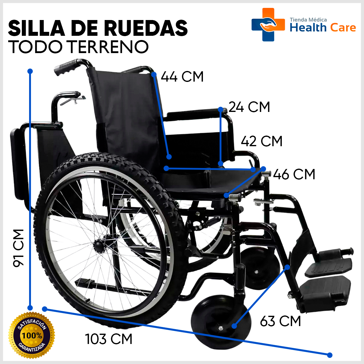 Foto 4 pulgar | Silla de Ruedas Mobicare Negro con Descansapiés Desmontables y Descansabrazos Abatibles