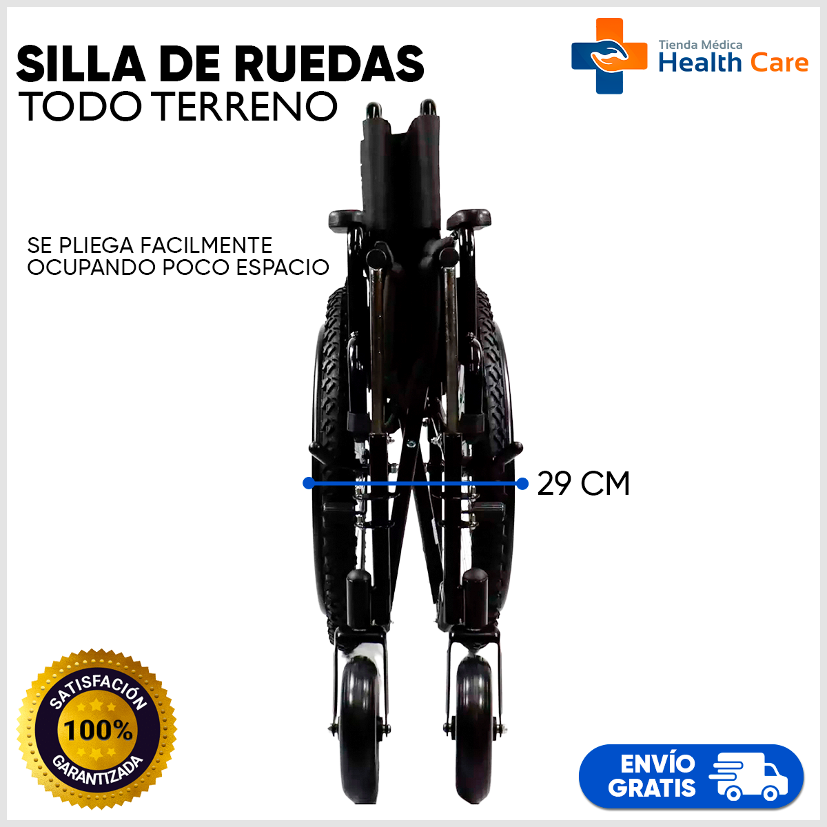 Foto 5 pulgar | Silla de Ruedas Mobicare Negro con Descansapiés Desmontables y Descansabrazos Abatibles