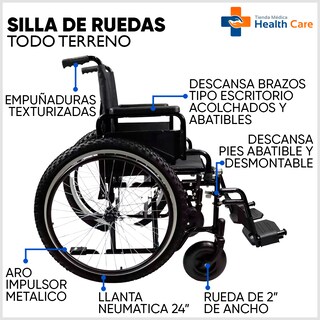 Foto 5 | Silla de Ruedas Mobicare Negro con Descansapiés Desmontables y Descansabrazos Abatibles