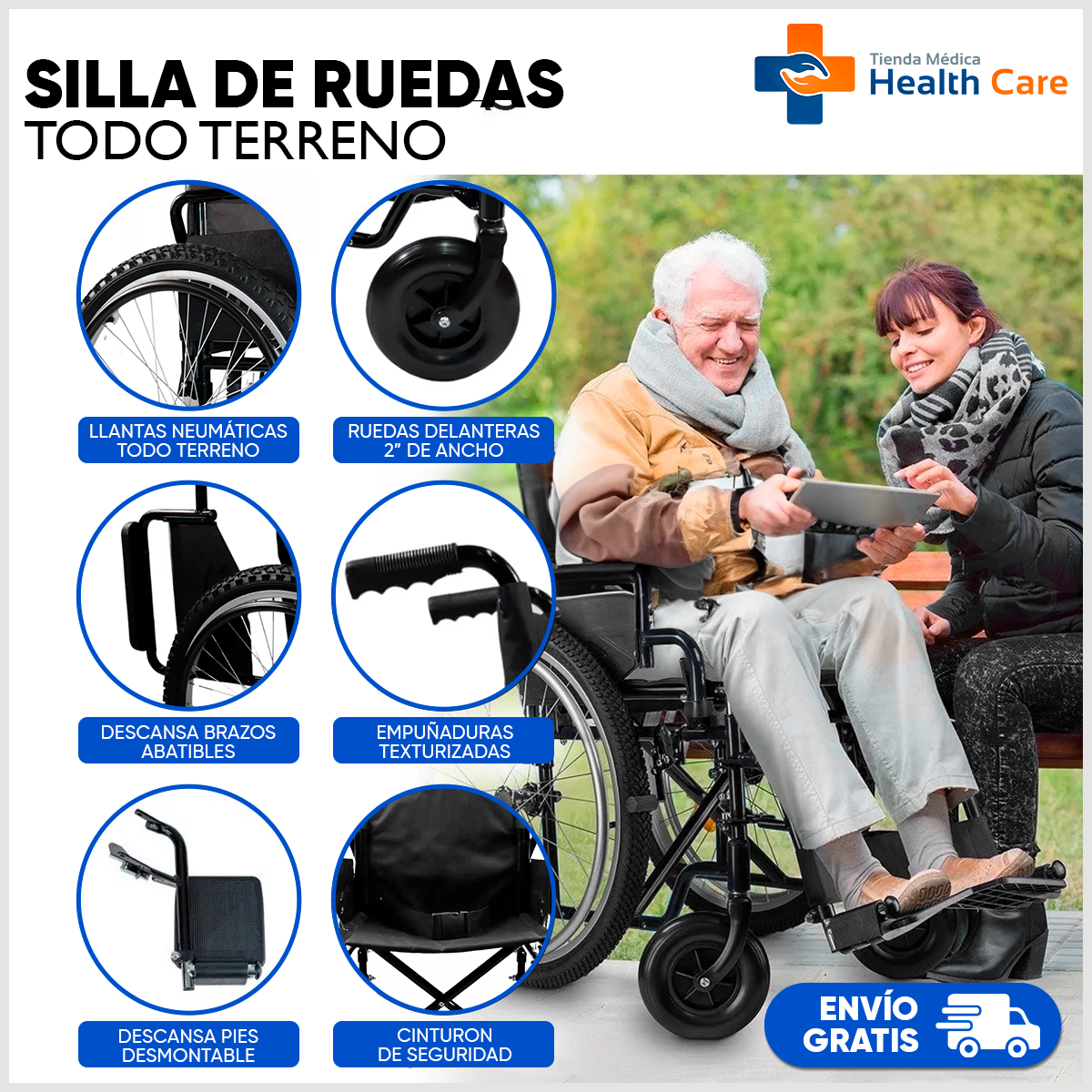 Foto 9 pulgar | Silla de Ruedas Mobicare Negro con Descansapiés Desmontables y Descansabrazos Abatibles