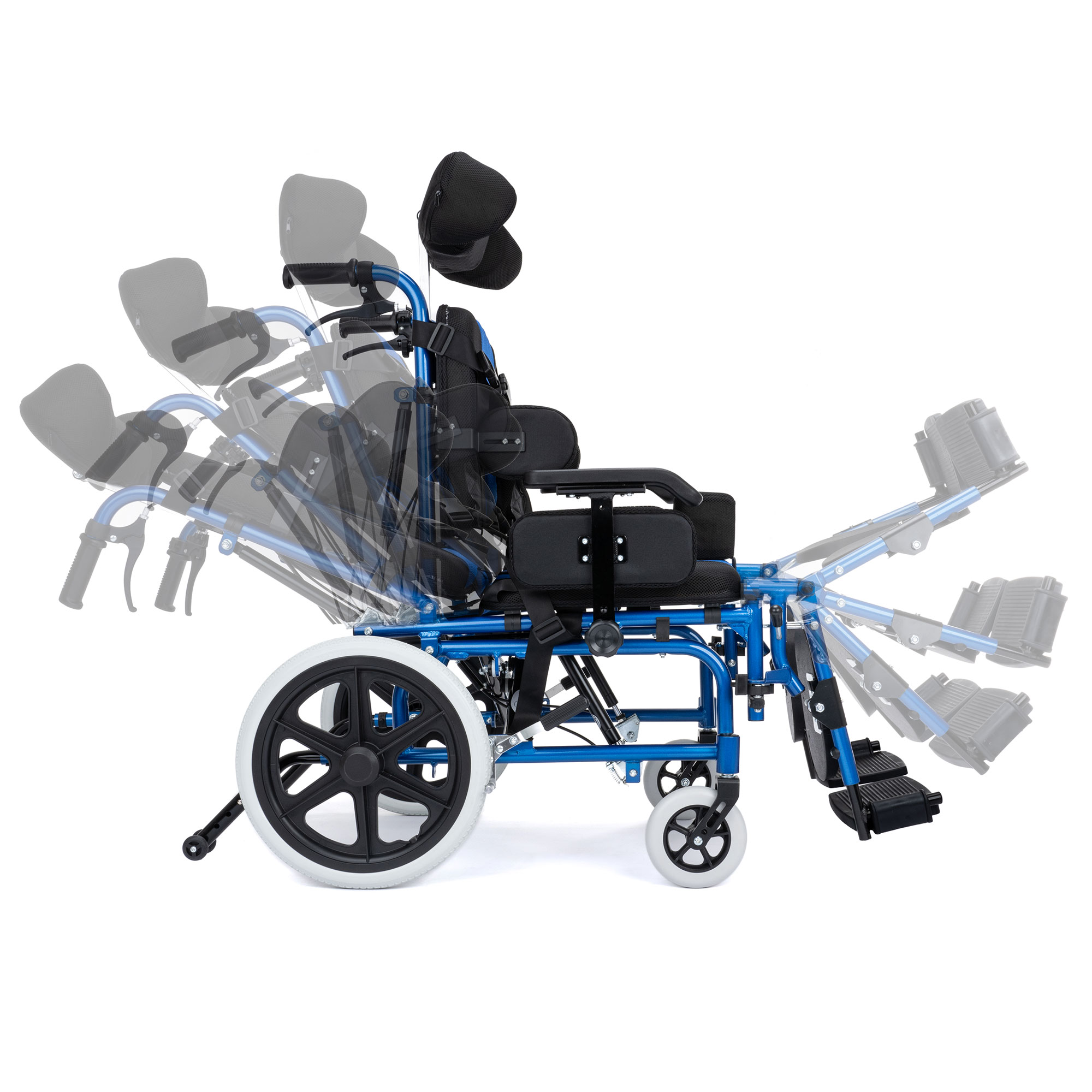 Foto 5 pulgar | Silla de Ruedas para Adultos con Parálisis Cerebral Hilphy Medical Azul