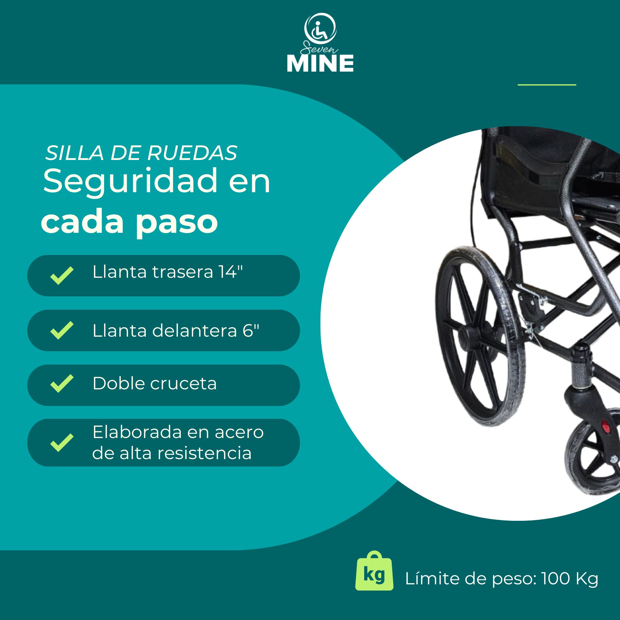 Foto 3 pulgar | Silla de Ruedas SC Super Confort con Frenos