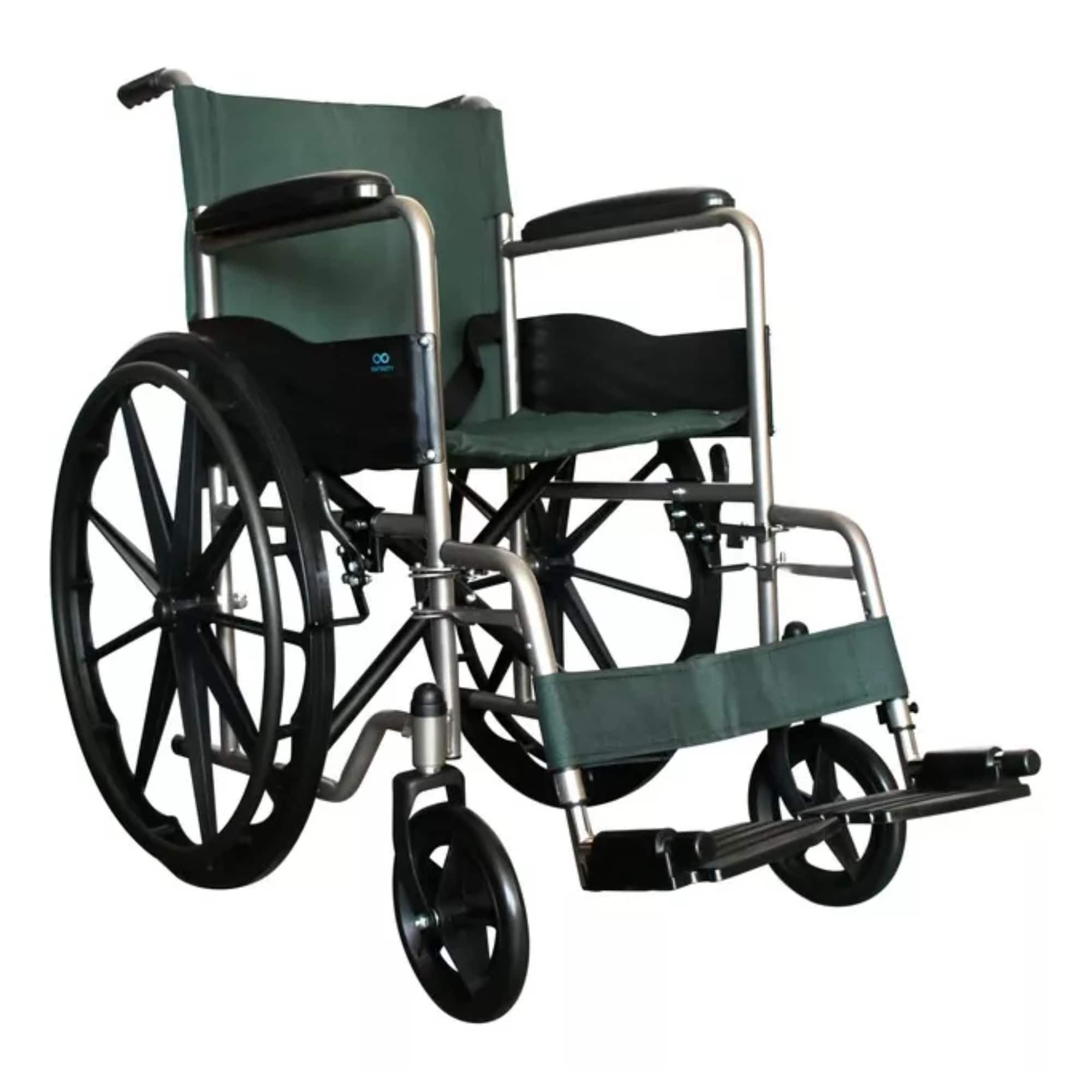 Silla De Ruedas Infinity Plegable Más Cojín De Regalo Color Verde-gris $4,199