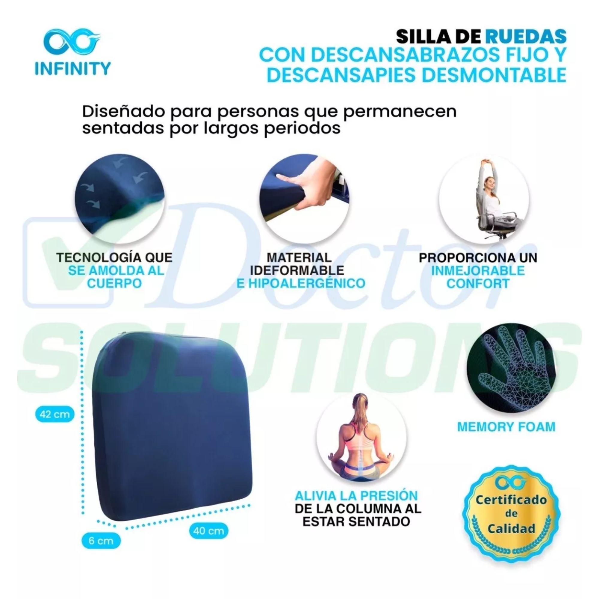 Foto 4 pulgar | Silla De Ruedas Infinity Plegable Más Cojín De Regalo