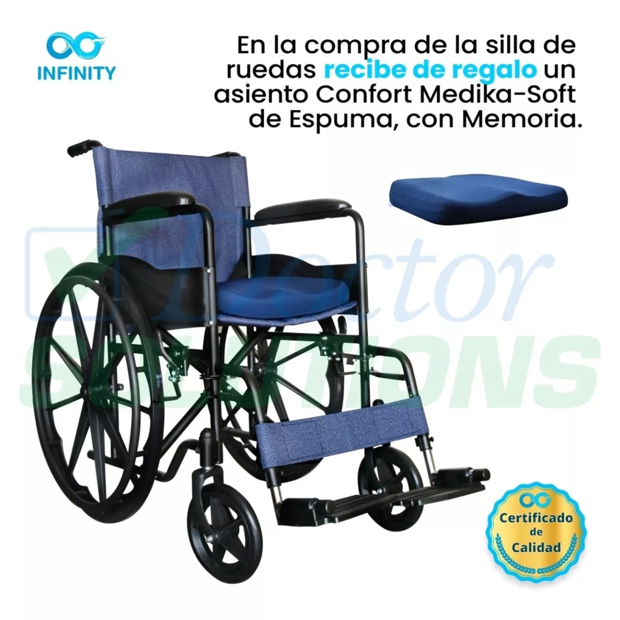 Foto 5 pulgar | Silla De Ruedas Infinity Plegable Más Cojín De Regalo