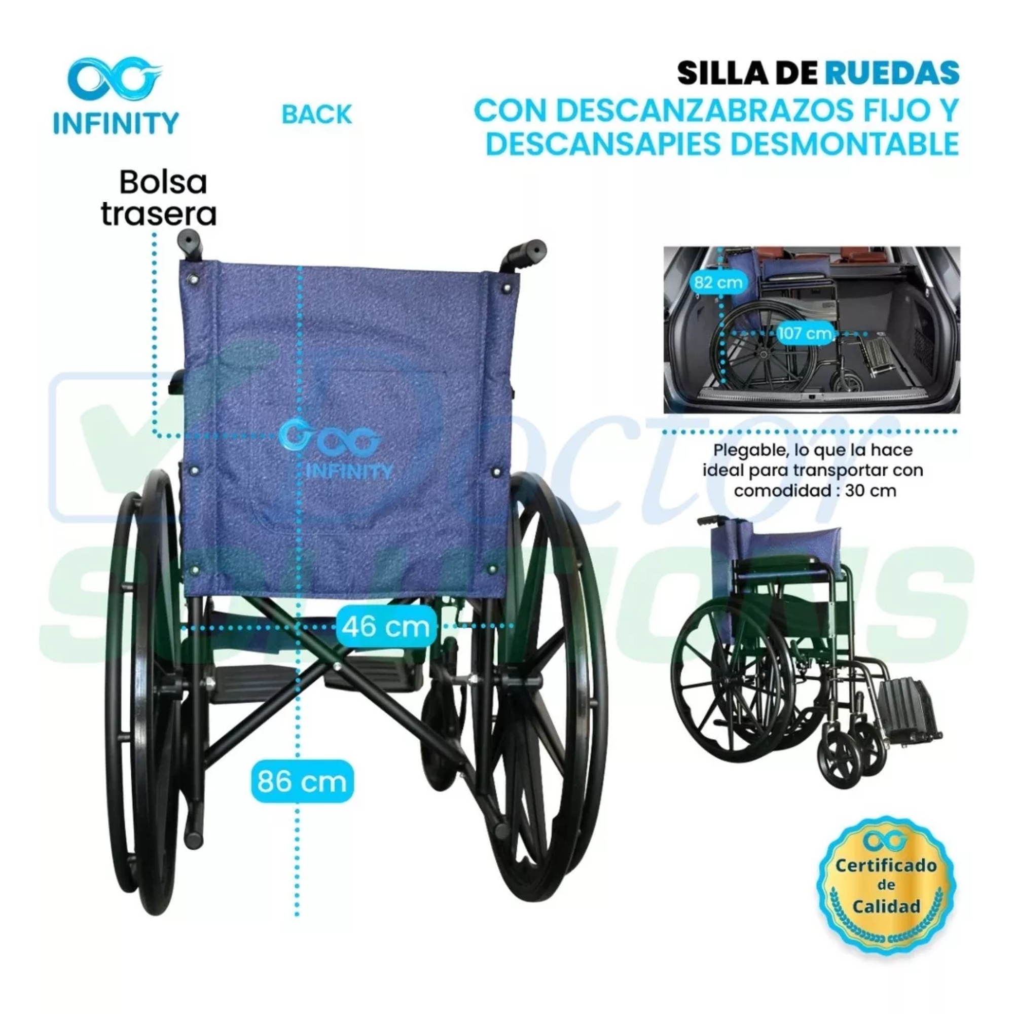 Foto 6 | Silla De Ruedas Infinity Plegable Más Cojín De Regalo