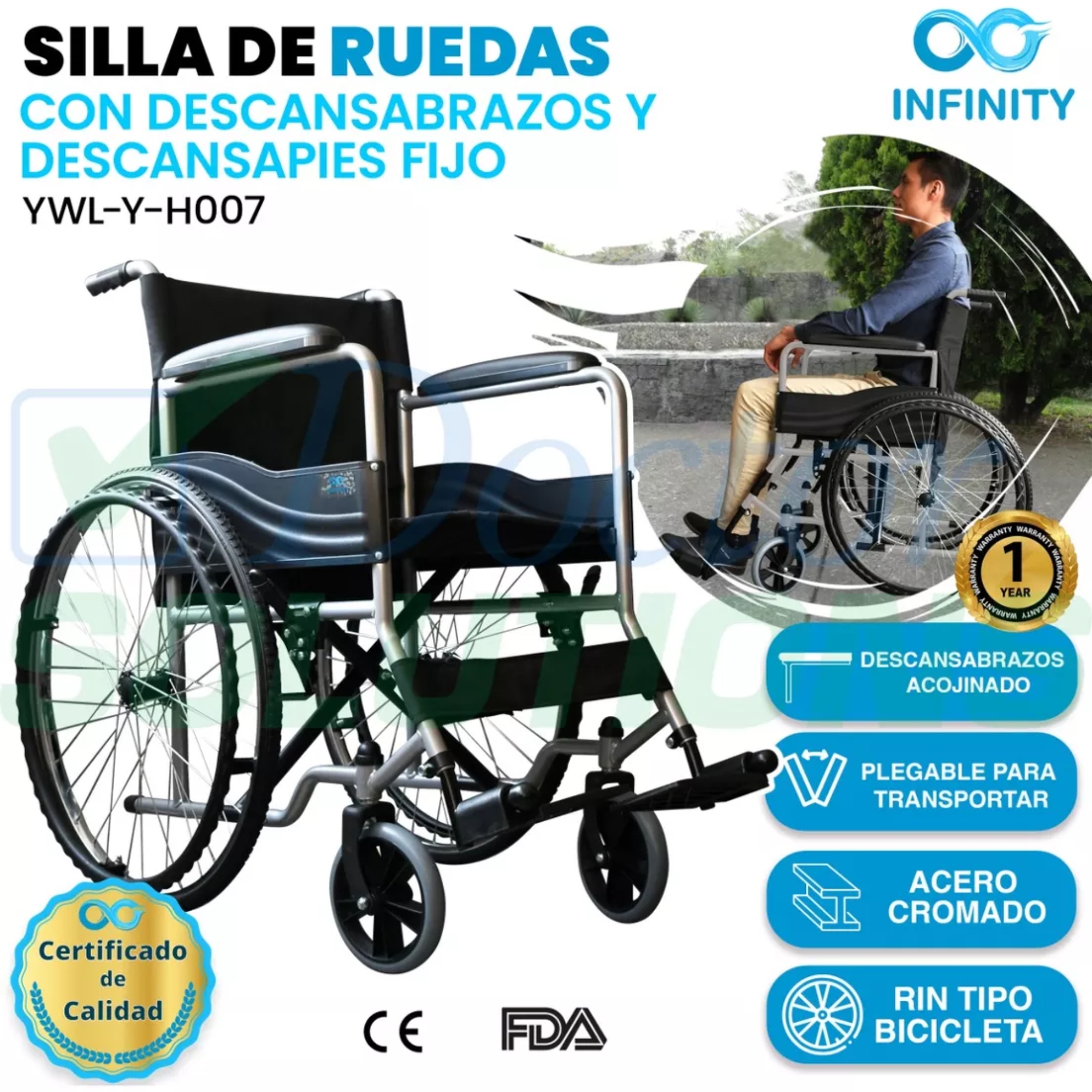 Foto 4 pulgar | Silla De Ruedas Económica Más Andadera Reforzada Infinity