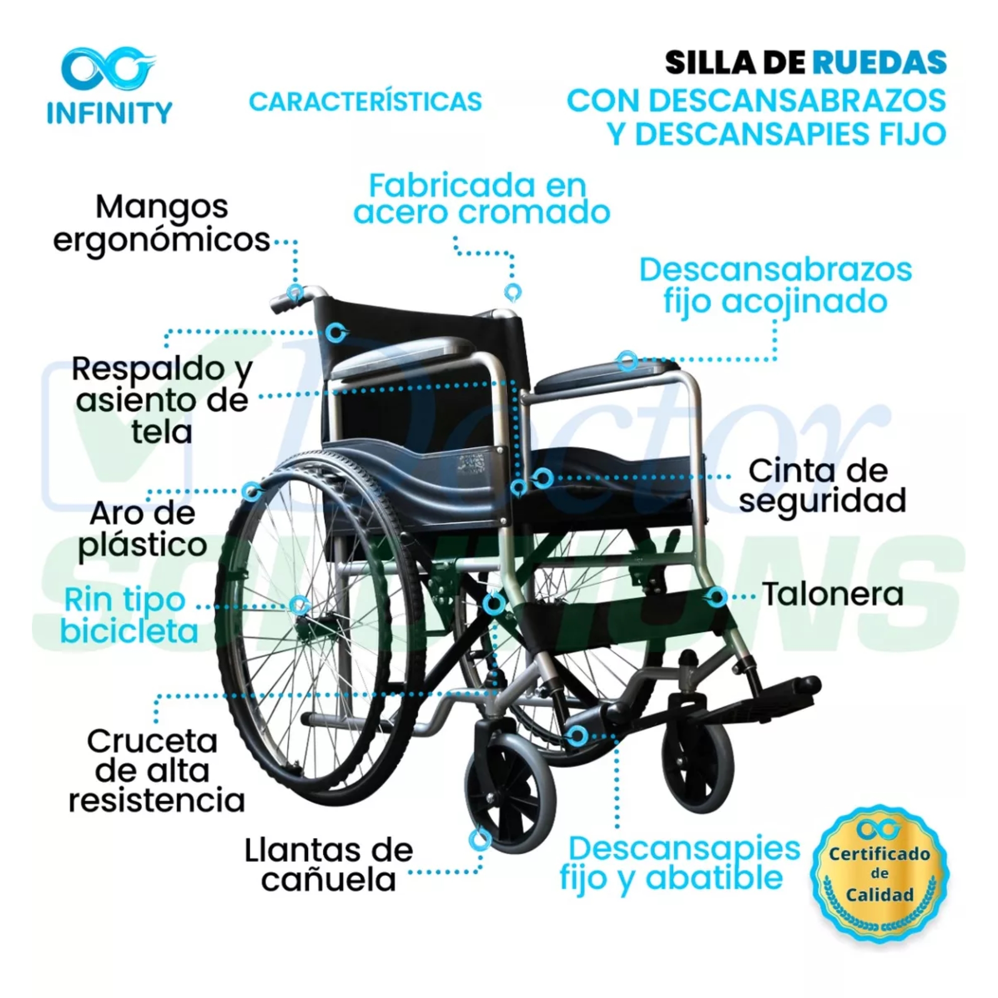 Foto 5 | Silla De Ruedas Económica Más Andadera Reforzada Infinity