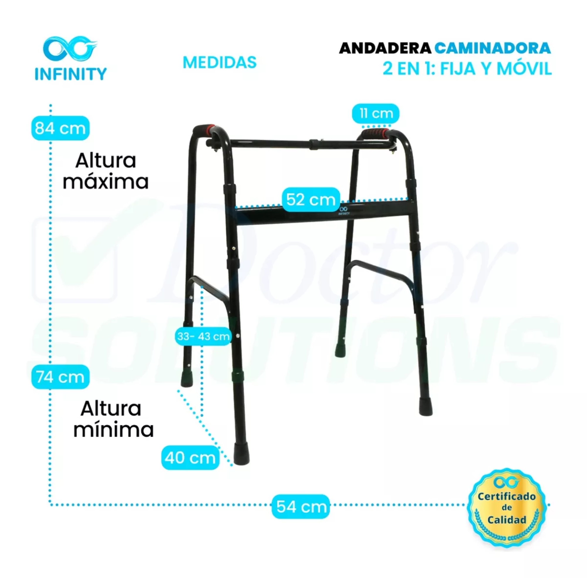 Foto 7 pulgar | Silla De Ruedas Económica Más Andadera Reforzada Infinity