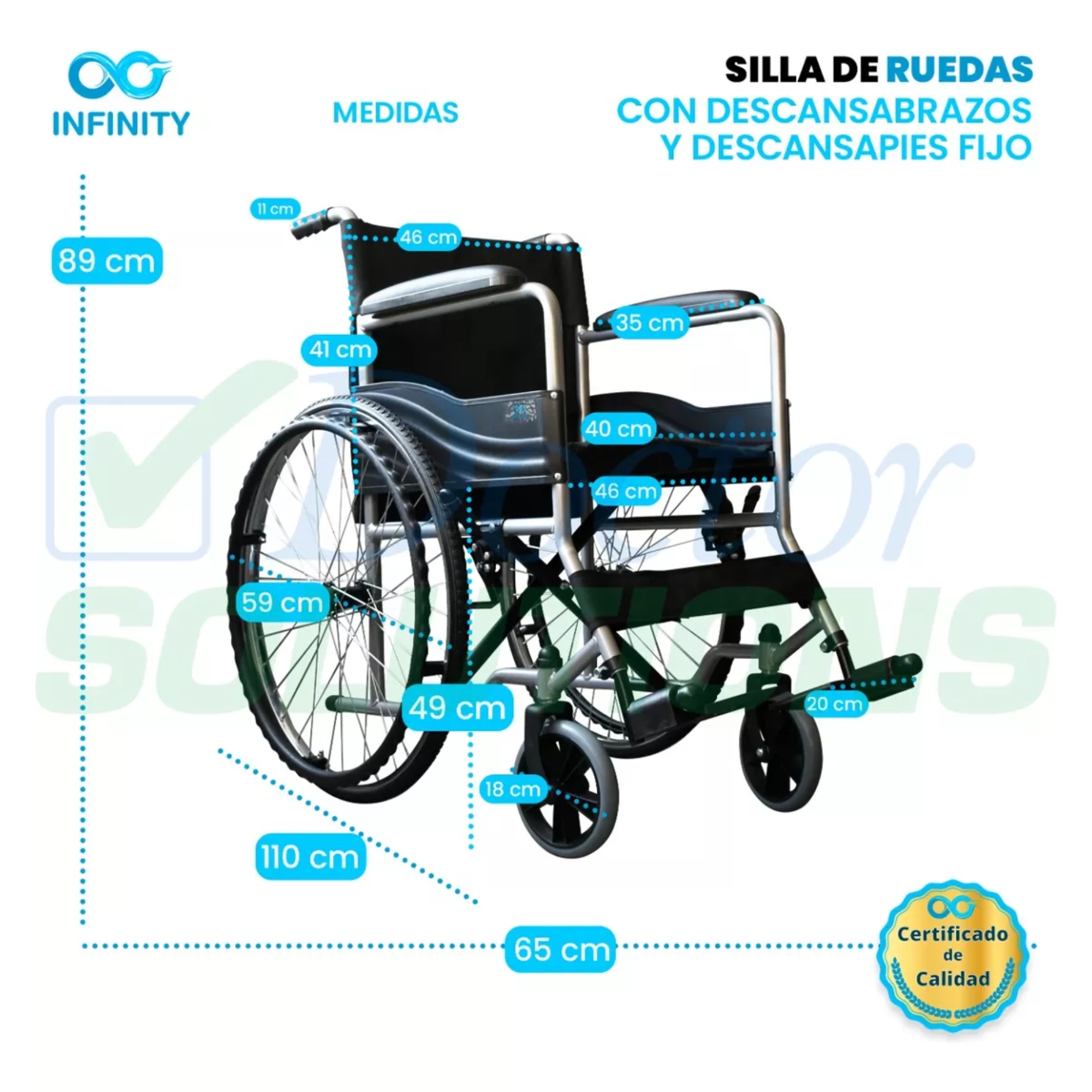 Foto 9 pulgar | Silla De Ruedas Económica Más Andadera Reforzada Infinity