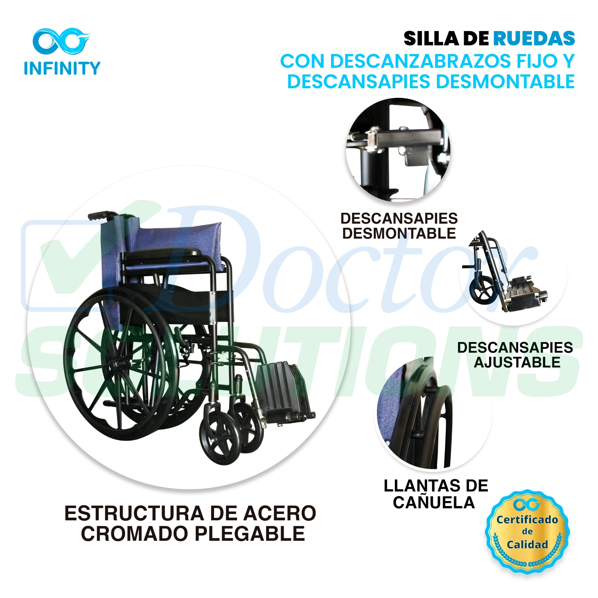 Foto 5 | Silla de Ruedas Infinity Plegable Todoterreno Compacta Azul