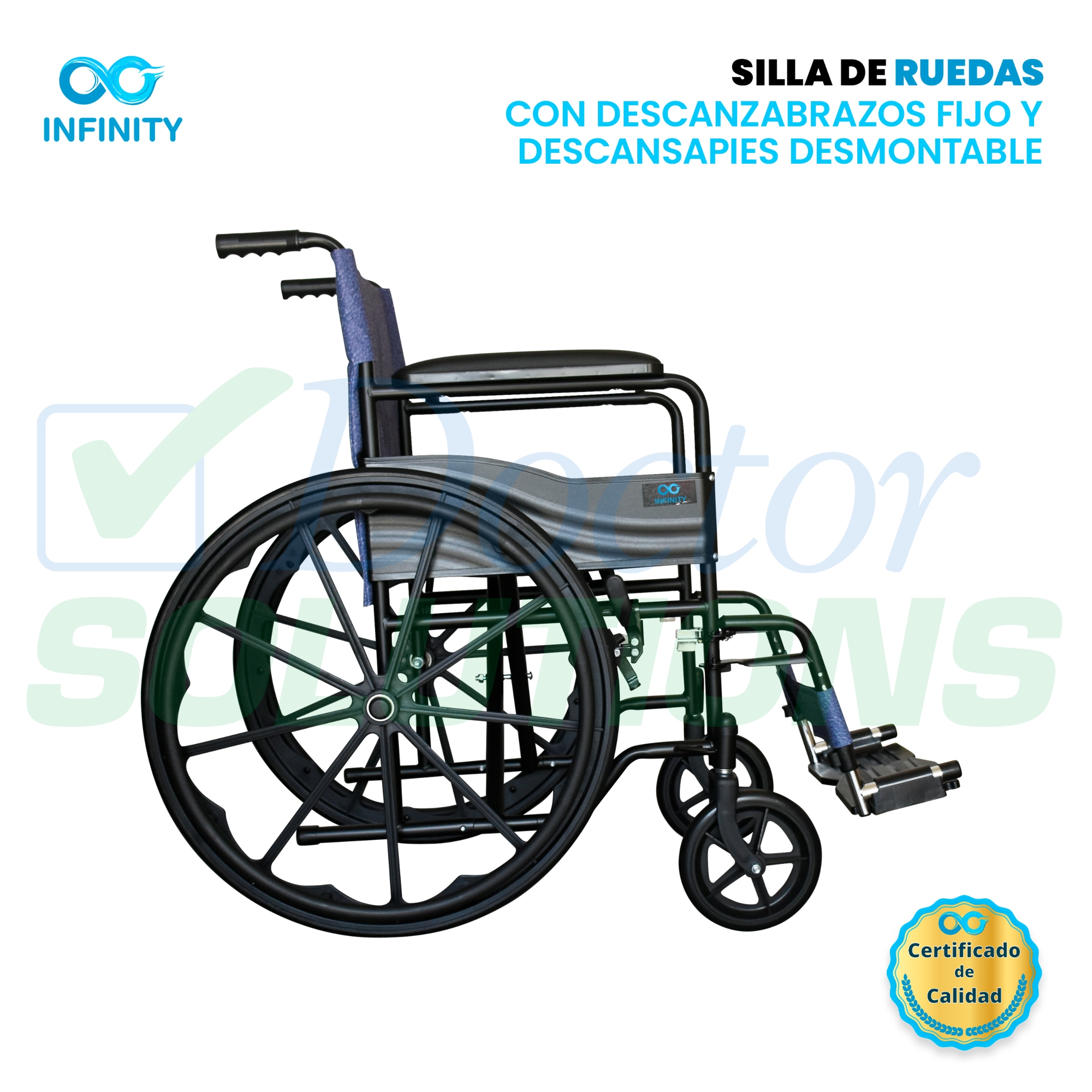 Foto 7 pulgar | Silla de Ruedas Infinity Plegable Todoterreno Compacta Azul