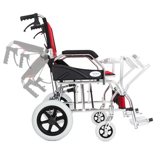 Foto 2 | Silla de Ruedas de Traslado Hilphy Medical Hil63f3roj Roja