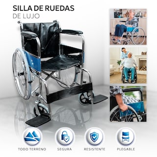 Foto 2 | Silla de Ruedas de Lujo Plegable Compacta Todo Terreno