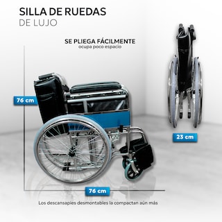 Foto 3 | Silla de Ruedas de Lujo Plegable Compacta Todo Terreno