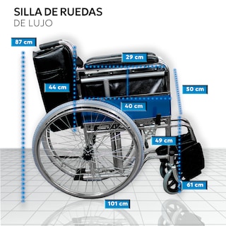 Foto 5 | Silla de Ruedas de Lujo Plegable Compacta Todo Terreno