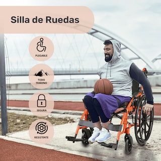 Foto 6 | Silla Ruedas Deportiva Ligera Aluminio Plegable + Rueditas
