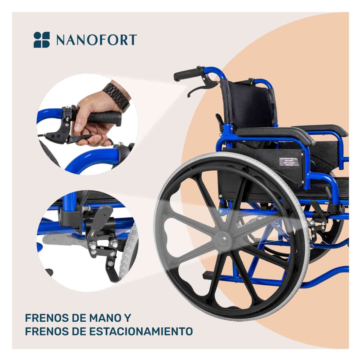 Foto 4 pulgar | Silla Ruedas Plegabble Ligera Aluminio Todo Terreno 2 Frenos