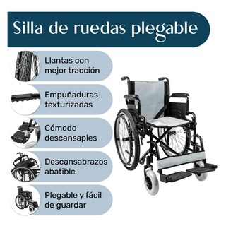 Foto 4 | Silla Ruedas Plegable Todo Terreno Descansa Brazo Abatible