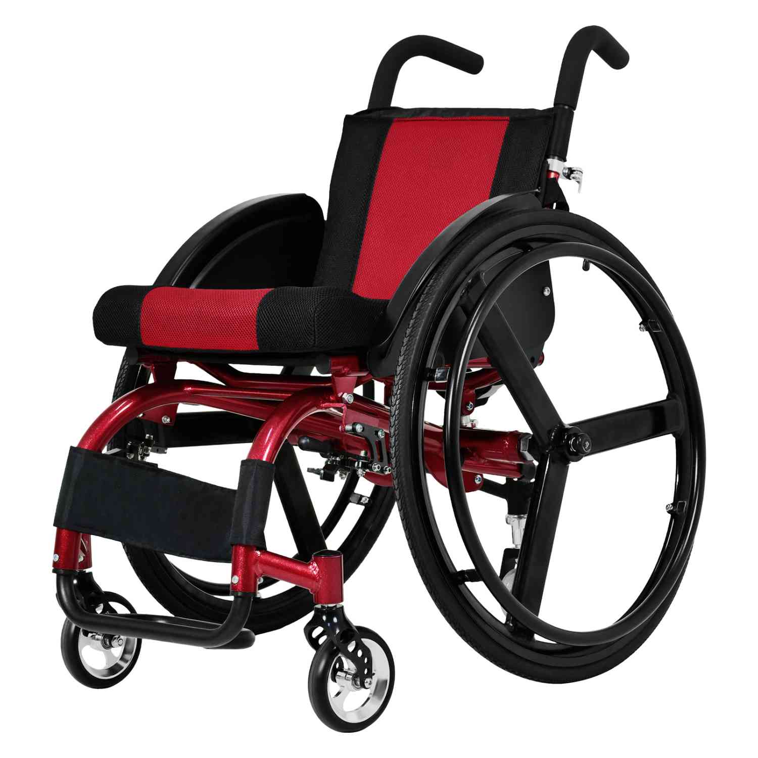 Foto 2 pulgar | Silla de Ruedas Deportiva Nanofort Roja Plegable de Aluminio Ligera Compacta