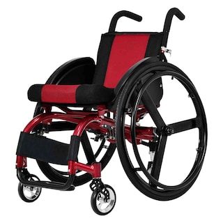 Foto 1 | Silla de Ruedas Deportiva Nanofort Roja Plegable de Aluminio Ligera Compacta