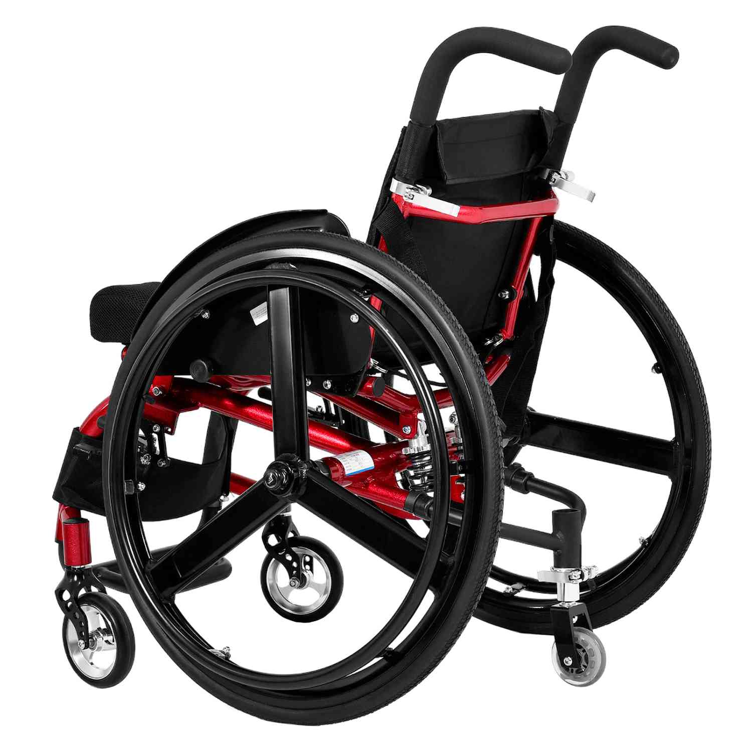 Foto 3 pulgar | Silla de Ruedas Deportiva Nanofort Roja Plegable de Aluminio Ligera Compacta