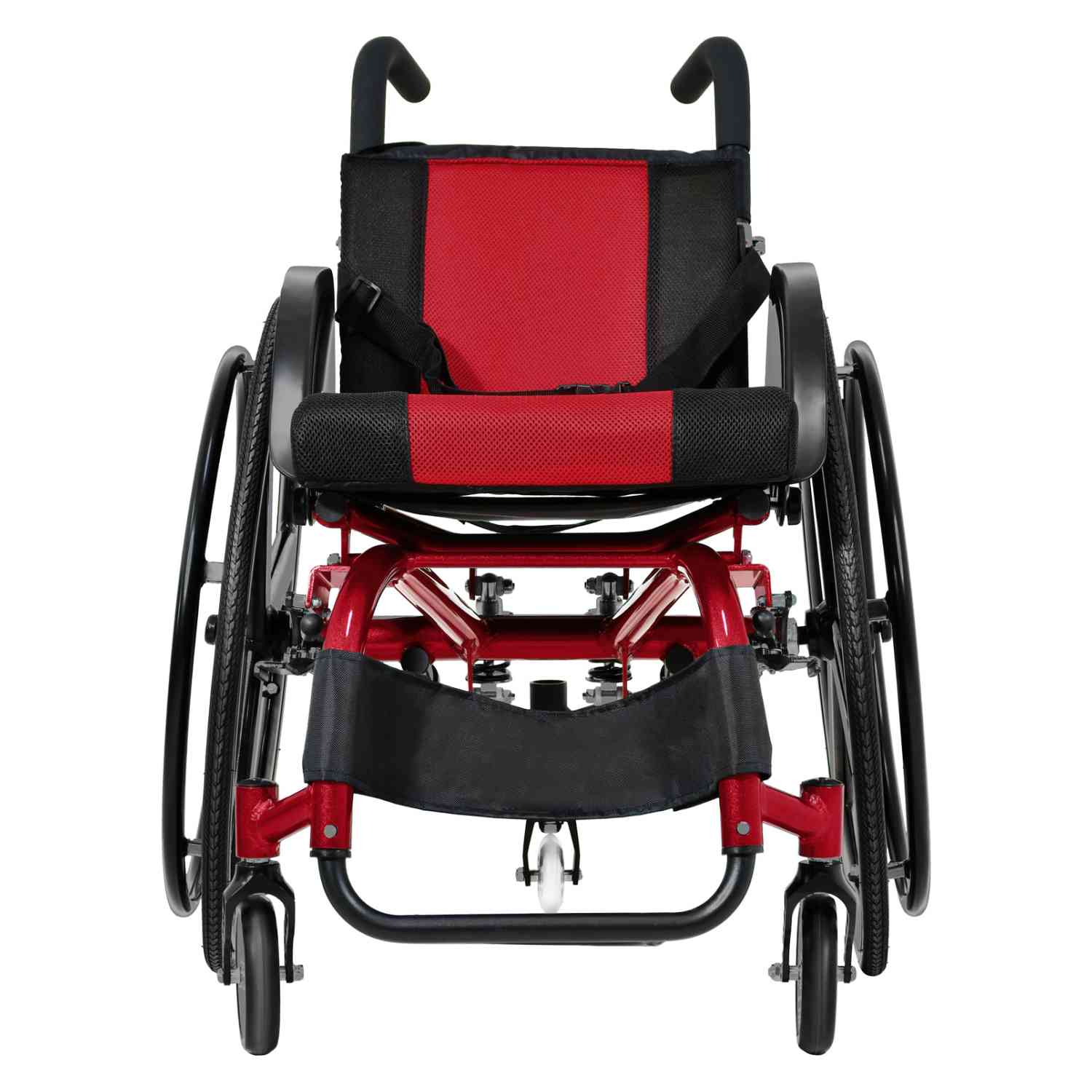 Foto 5 pulgar | Silla de Ruedas Deportiva Nanofort Roja Plegable de Aluminio Ligera Compacta