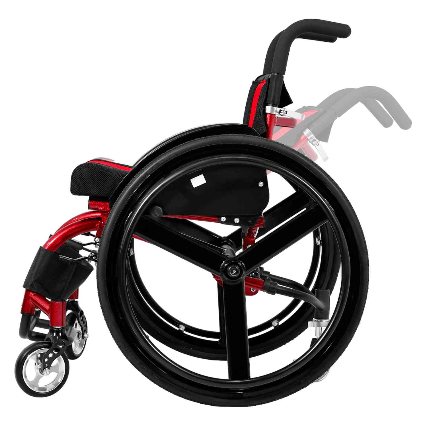 Foto 6 pulgar | Silla de Ruedas Deportiva Nanofort Roja Plegable de Aluminio Ligera Compacta