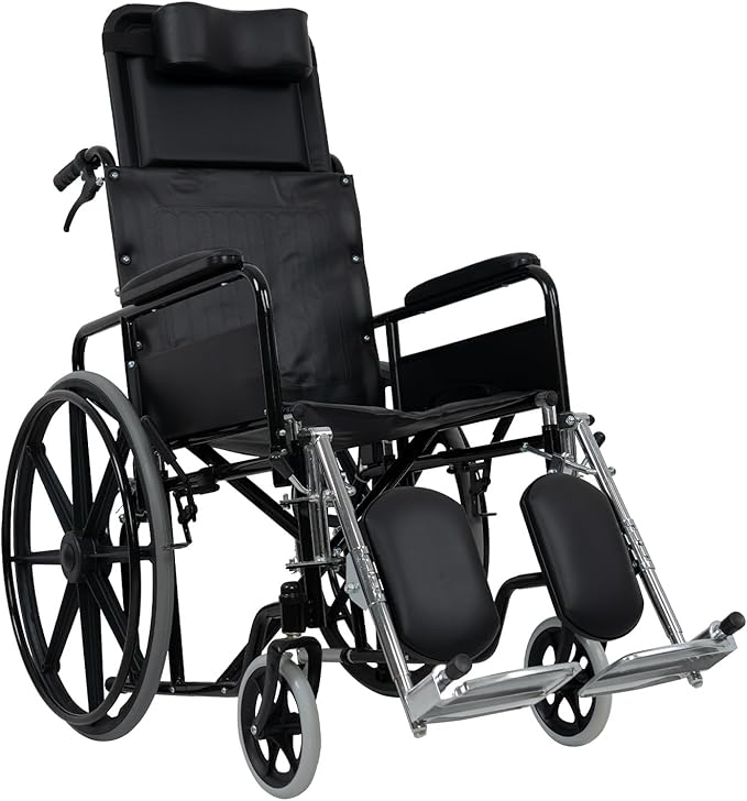 Foto 1 | Silla De Ruedas Reclinable Con Descansabrazos Y Elevapiernas Desmontables, Asiento Y Respaldo De Vinil, Rines Tipo Mag