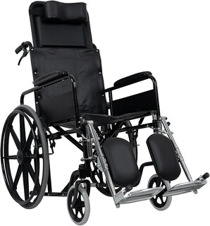 Foto 1 | Silla De Ruedas Reclinable Con Descansabrazos Y Elevapiernas Desmontables, Asiento Y Respaldo De Vinil, Rines Tipo Mag