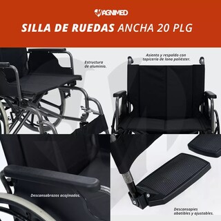 Foto 4 | Silla de Ruedas Sanezy Ancha Bariátrica 20 Pulgadas