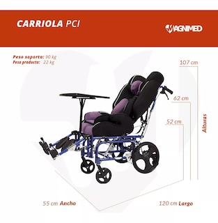 Foto 7 | Silla de Ruedas para Parálisis Cerebral Infantil PCI - Respaldo Reclinable y Soportes Acojinados