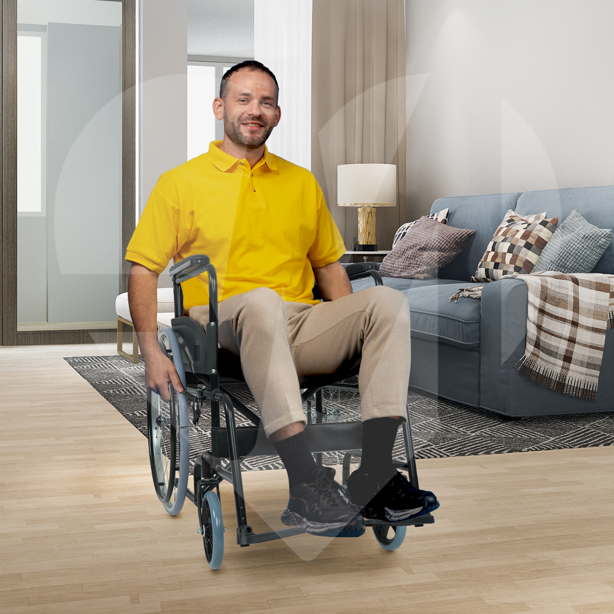 Foto 8 pulgar | Silla De Ruedas Estándar Rin De Rayos | Plegable, Respaldo Ajustable, Soporta Hasta 100 Kg