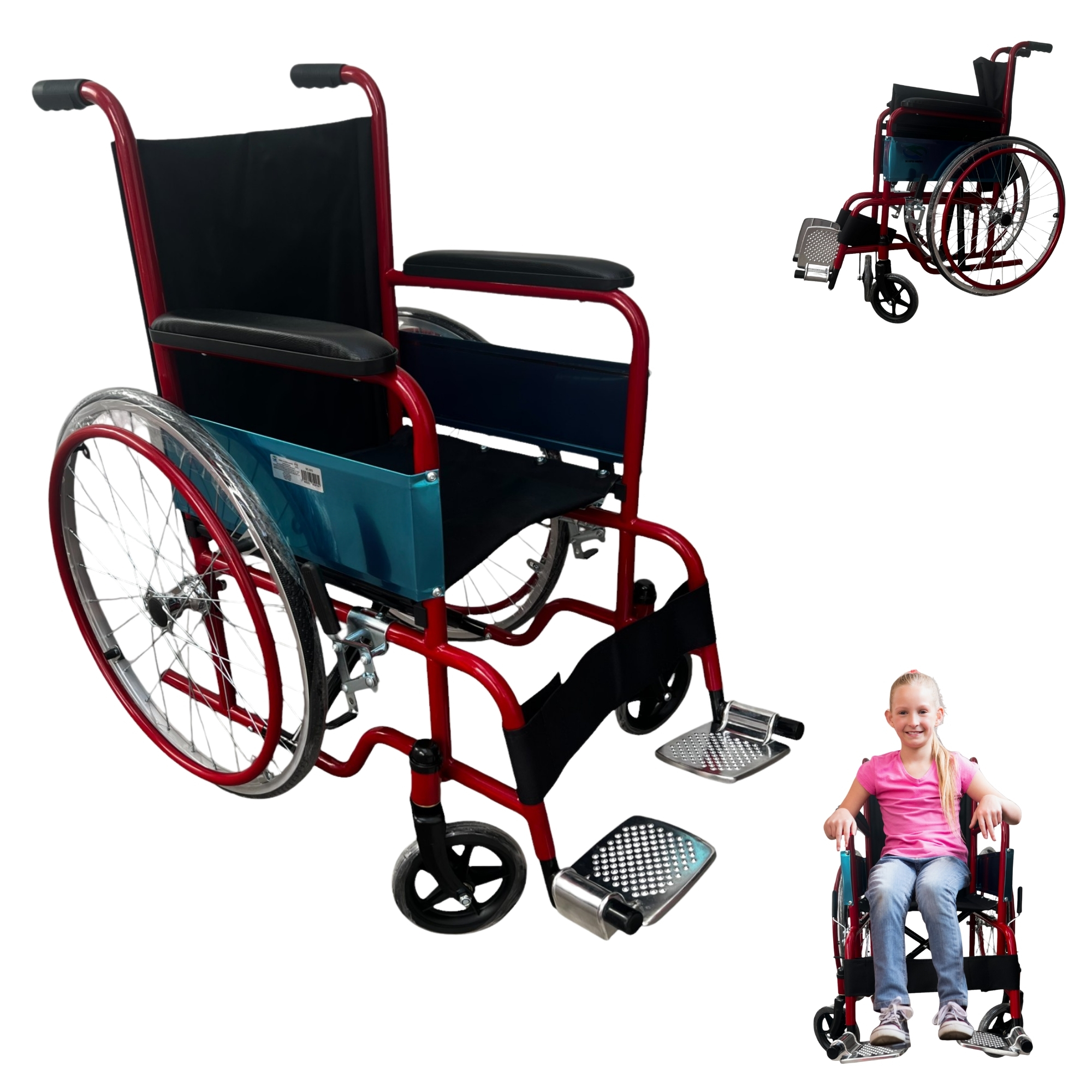 Silla De Ruedas Infantil Llantas Rayos 22 Para Niños Sc-373