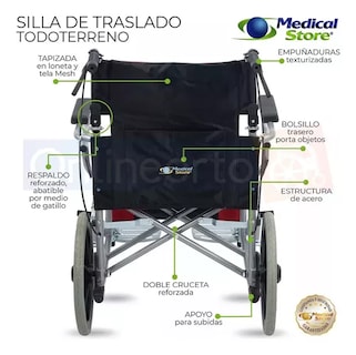 Foto 4 | Silla De Ruedas Todo Terreno Infinity Para Traslado