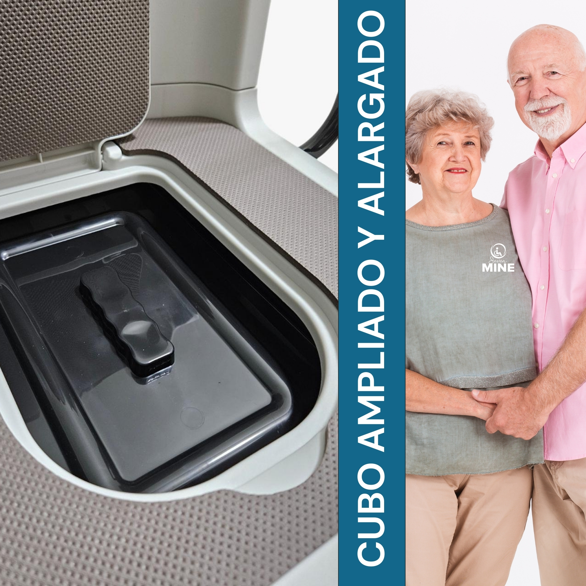 Foto 3 | Silla de Baño con Comodo Inodoro Cuadrado Sc-515