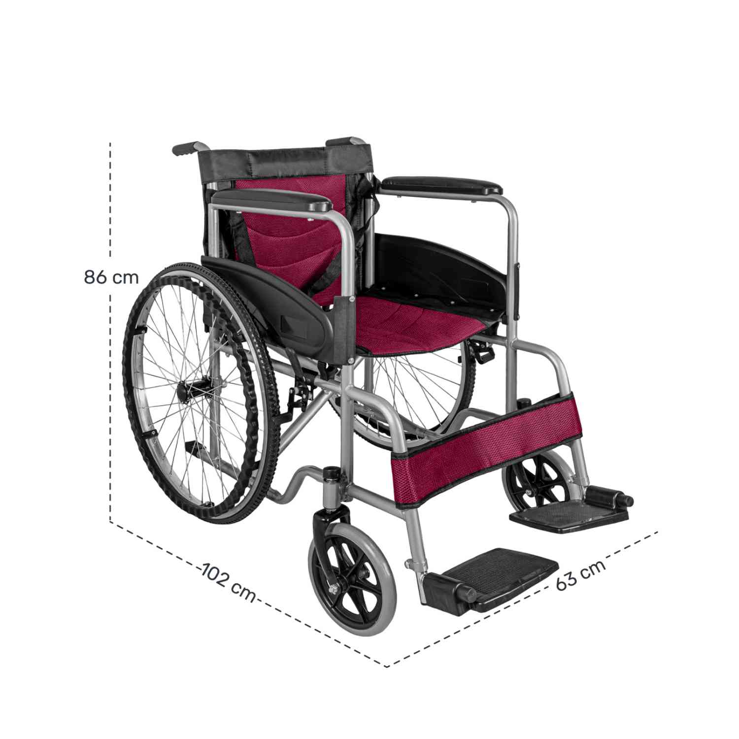 Foto 6 | Silla de Ruedas Ligera 23 Pulgadas Plegable Aluminio Lujo Nanofort