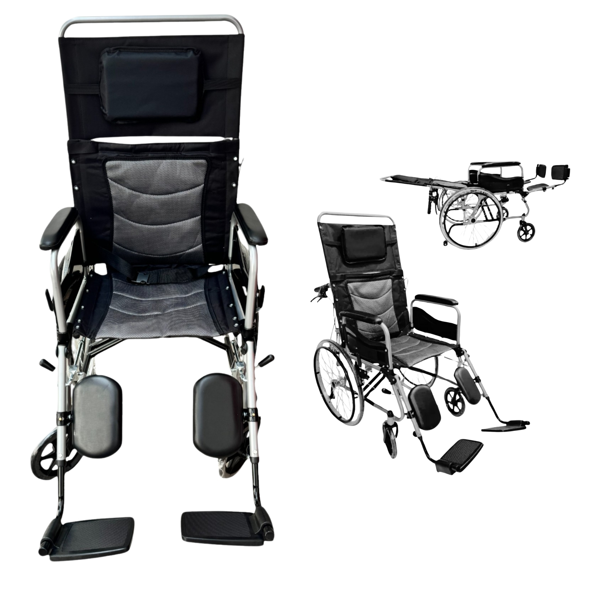 Foto 1 | Silla de Ruedas Reclinable 180° Tipo Cama Sc-381 Plegable