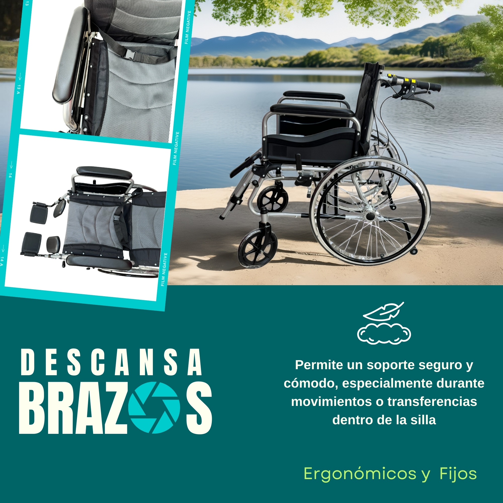 Foto 8 pulgar | Silla de Ruedas Reclinable 180° Tipo Cama Sc-381 Plegable