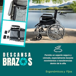 Foto 7 | Silla de Ruedas Reclinable 180° Tipo Cama Sc-381 Plegable