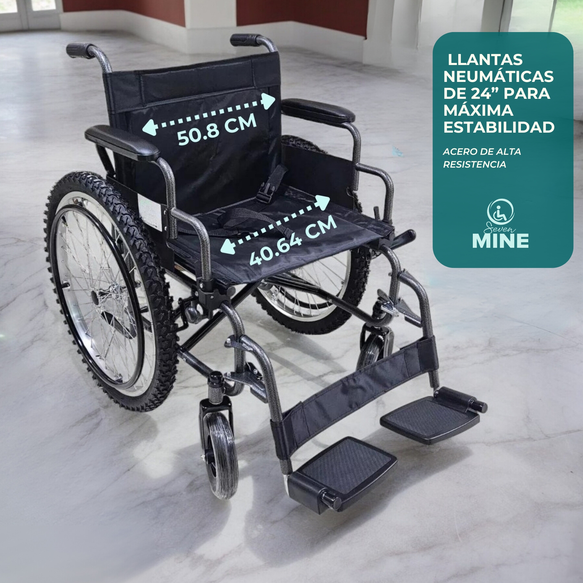 Foto 5 pulgar | Silla De Ruedas Sc-363 Ancha 160kg | Personas Con Sobrepeso