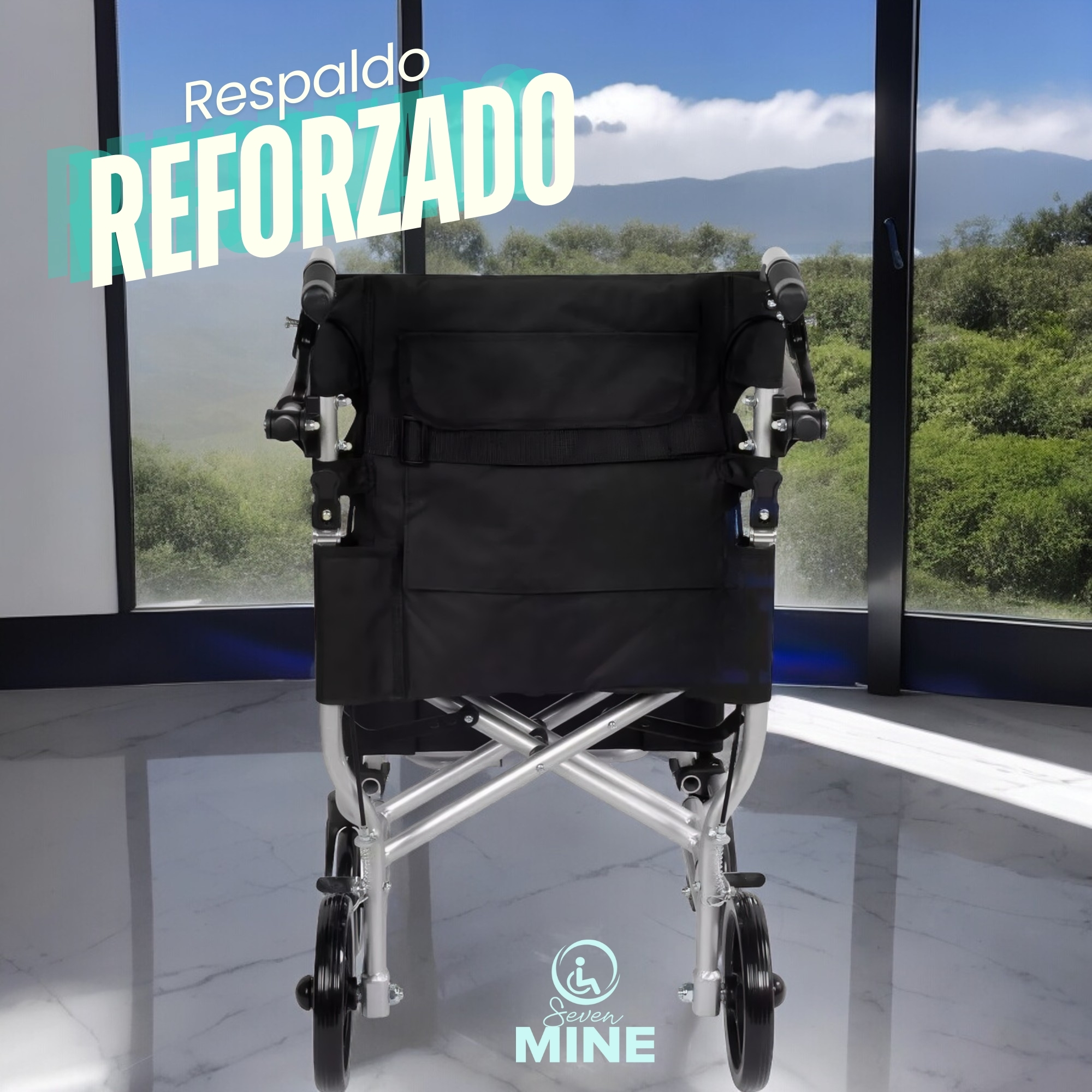 Foto 6 | Silla De Ruedas Traslado Ultraligera Aluminio Portatil