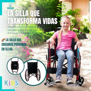 Foto 2 | Silla de Ruedas SC-374 Llantas Rayos 22 para Niños