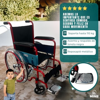 Foto 3 | Silla de Ruedas SC-374 Llantas Rayos 22 para Niños