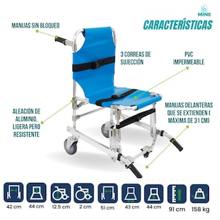Foto 3 | Silla De Ruedas Para Escaleras Scpa9 Manual Evacuación